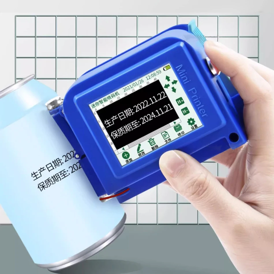 Mini Handheld Thermal Mini Inkjet Printer Barcode QR Batch Number Mark Validity Label Portable Encoder