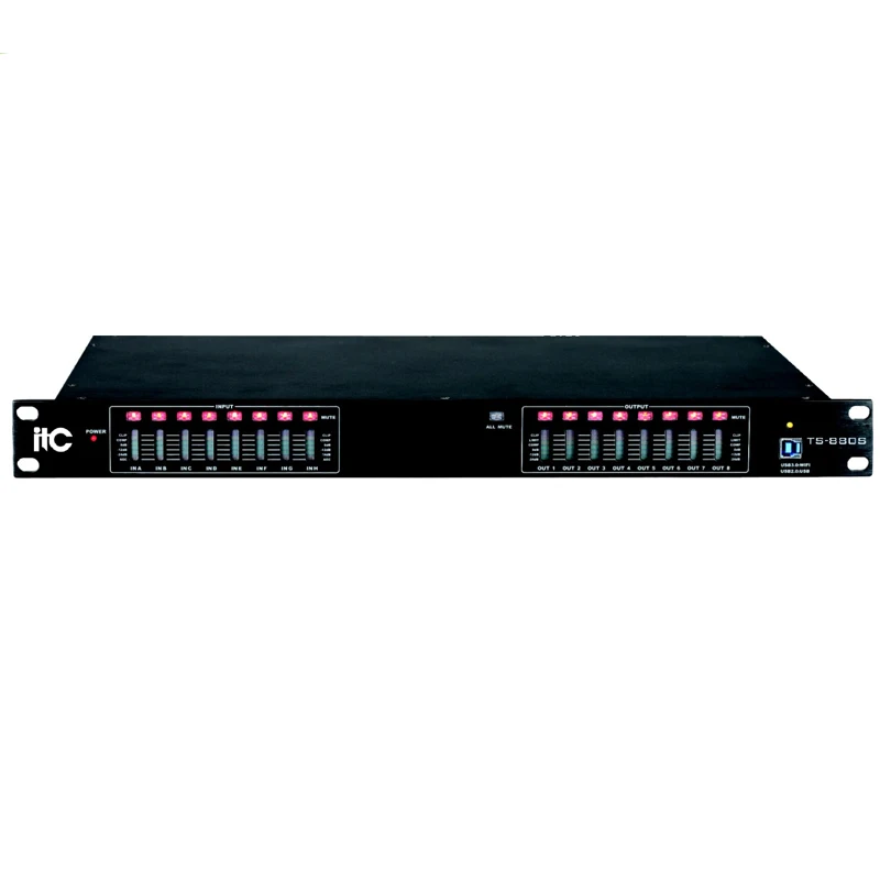 ITC TS-880S Series 96KHz 32Bit DSP Support Optical Fiber Audio Matrixs Switcher