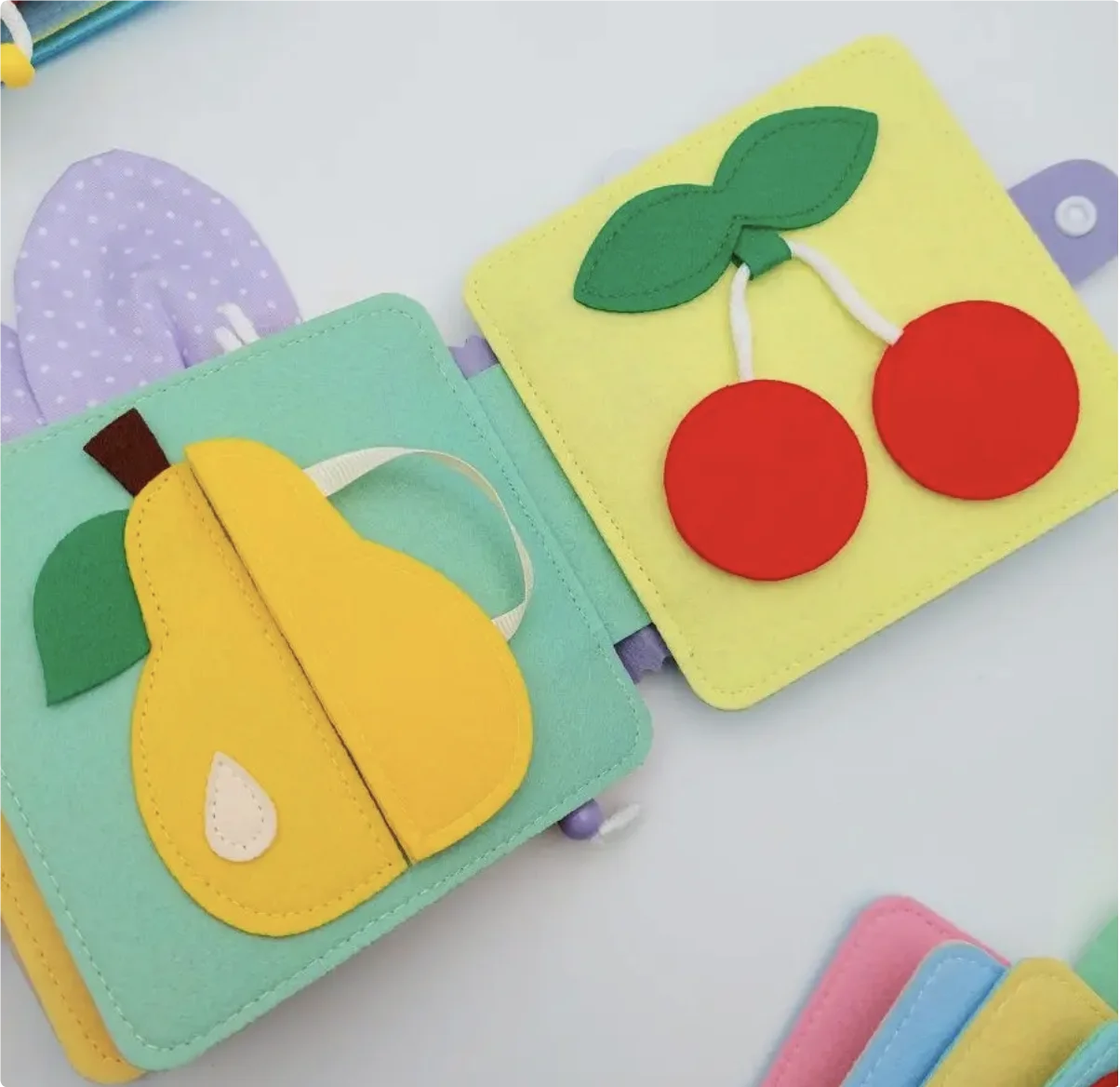 Baby First Soft Felt Activity Animal Cloth Book Toddler Visual Excitement Quiet Book Cartoon Rabbit Felt Busy Book Toy