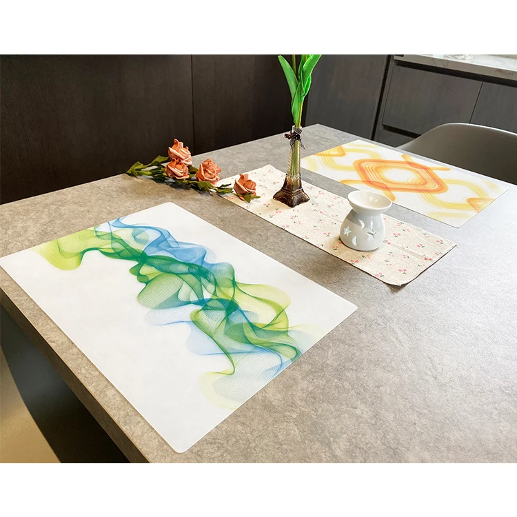 Heat Resistant non-slip 11.8*15.7 in Silicone placemat waterproof washable table mats placemats for dining customize table mat