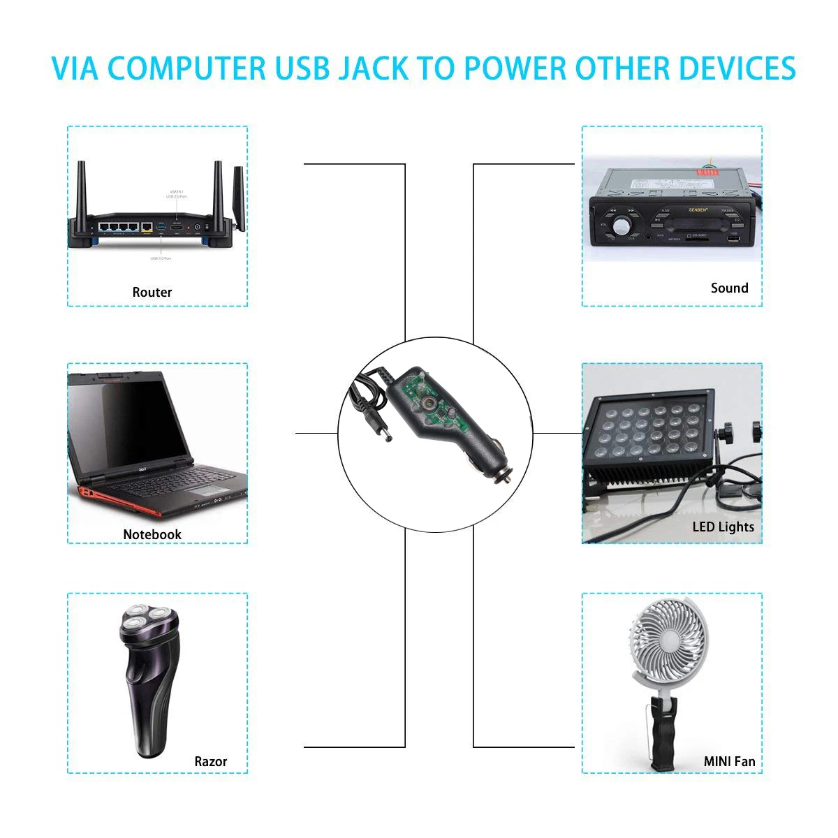 12V 9V 5V 1A 2A 3A car charger pos terminal DC 5.5 2.1mm Plug Car Cigarette Lighter Adapter Extnension Cable Cord