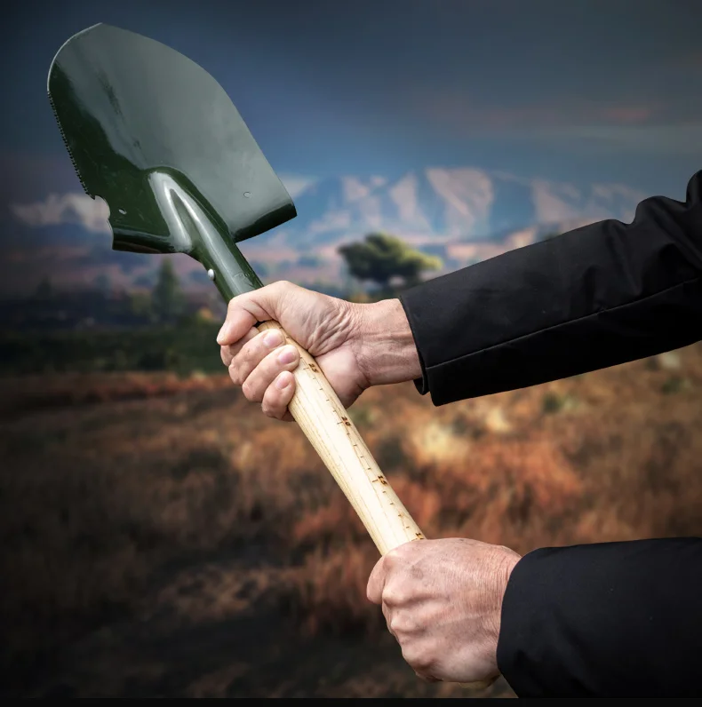 Light Weight Wood Handle Car Emergency Shovel Garden Outdoor Shovel OEM Customized