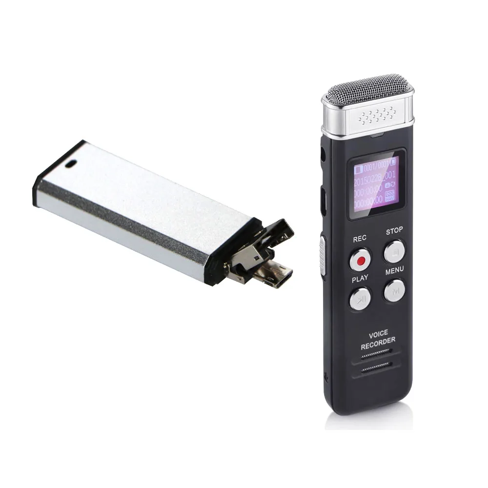 Custom USB Voice Recorder for Lectures WAV Format Dual USB OTG Recording Devices 8GB