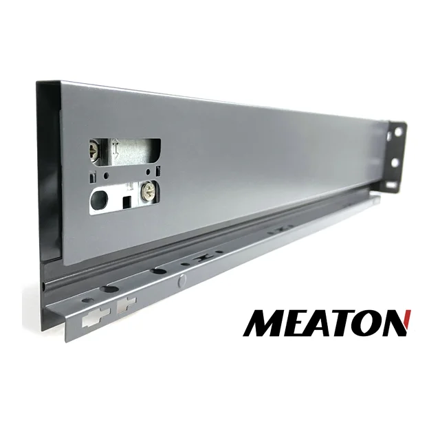 Meaton Hot Soft closing Metal tandem slim box for kitchen drawer at Height 63mm Morden slim box no edge sychronization