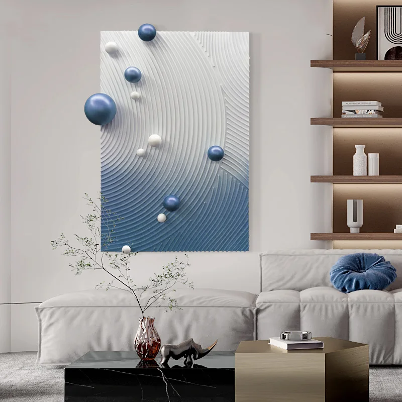 Modern Minimalist 3D Metal Ball Texture Relief Hand-painted Decoration Painting