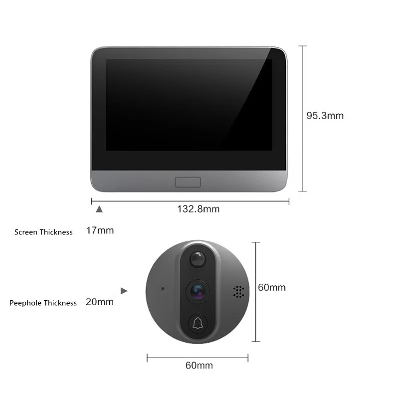 Factory Direct Sale Smart Peephole Camera Wifi Door Viewer Apartment Door Peepholes