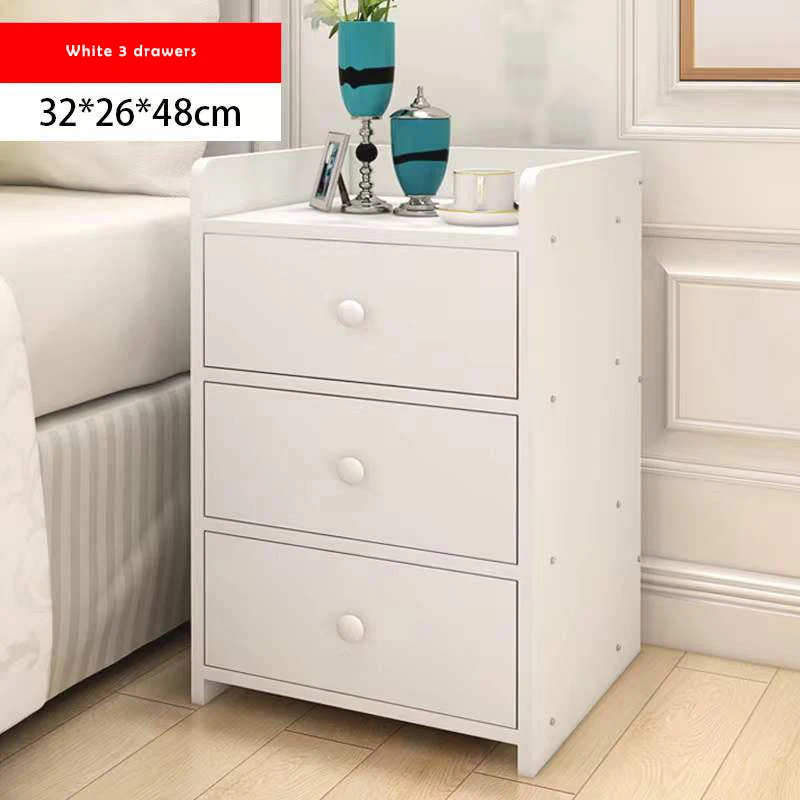 White Bedside Organizer Modern Design Bed Side Table Wooden Style Storage Furniture Bedroom Bedside Table