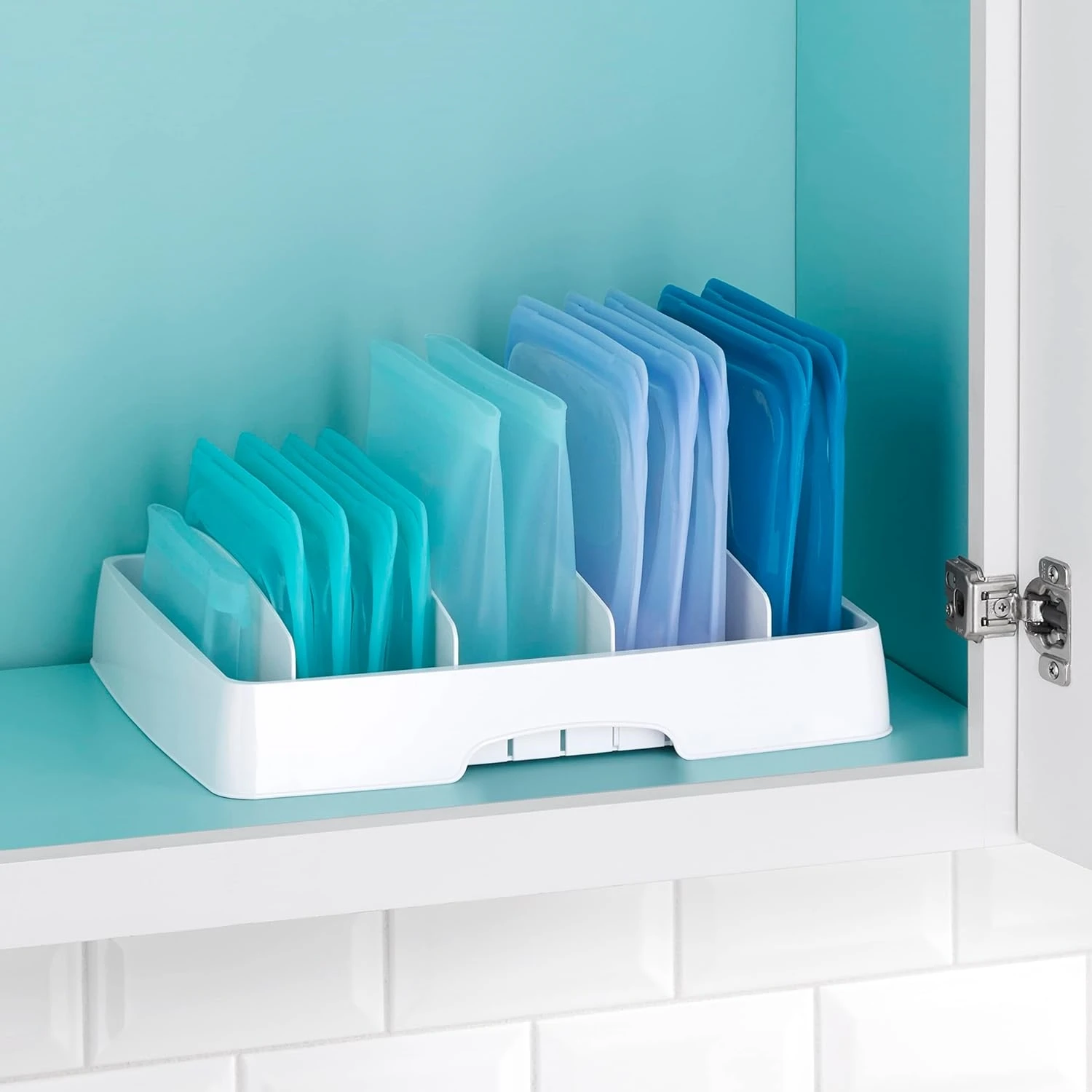 Storalid  Food Container Lid Organizer  Adjustable Dividers  Large, BPA-Free Adjustable Plastic Lid Storage for Kitchen Cabinet