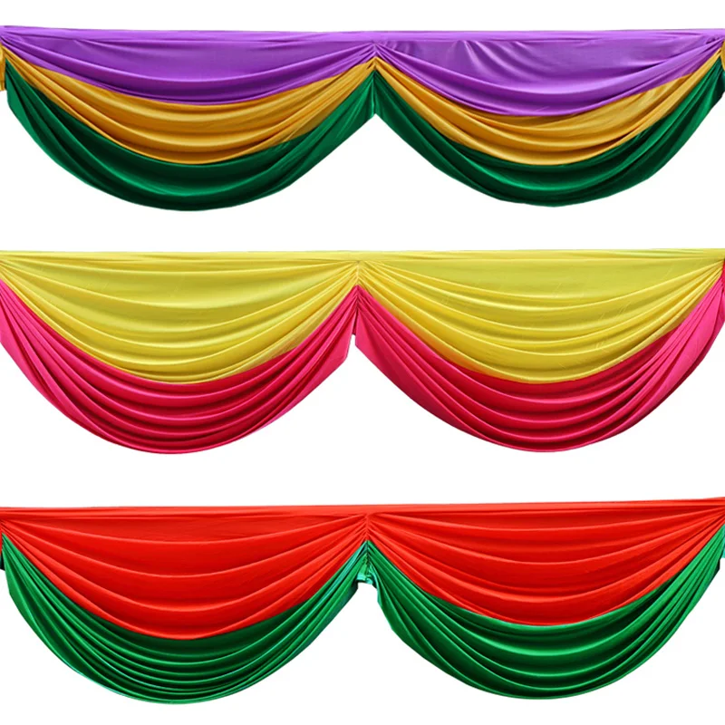 3m Tassels Swag Drape Valance Stage Background Swags For Backdrop Curtain Wedding Background Event Party Deco