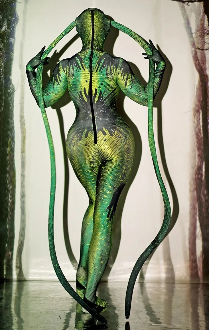 Halloween Horror Fly Tentacles Alien Cosplay Stage Costumes Lady One Piece Jumpsuit Women Performance Wear