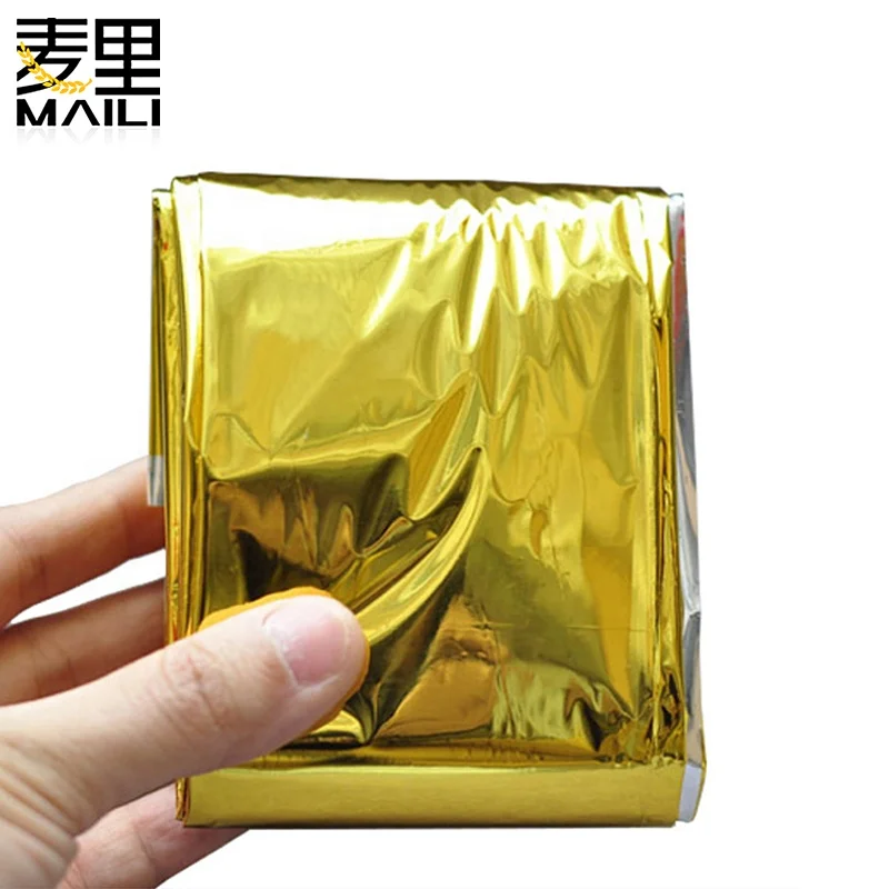 factory direct aluminized PE mylar emergency blanket for outdoors survival camping and first-aid or emergency kit