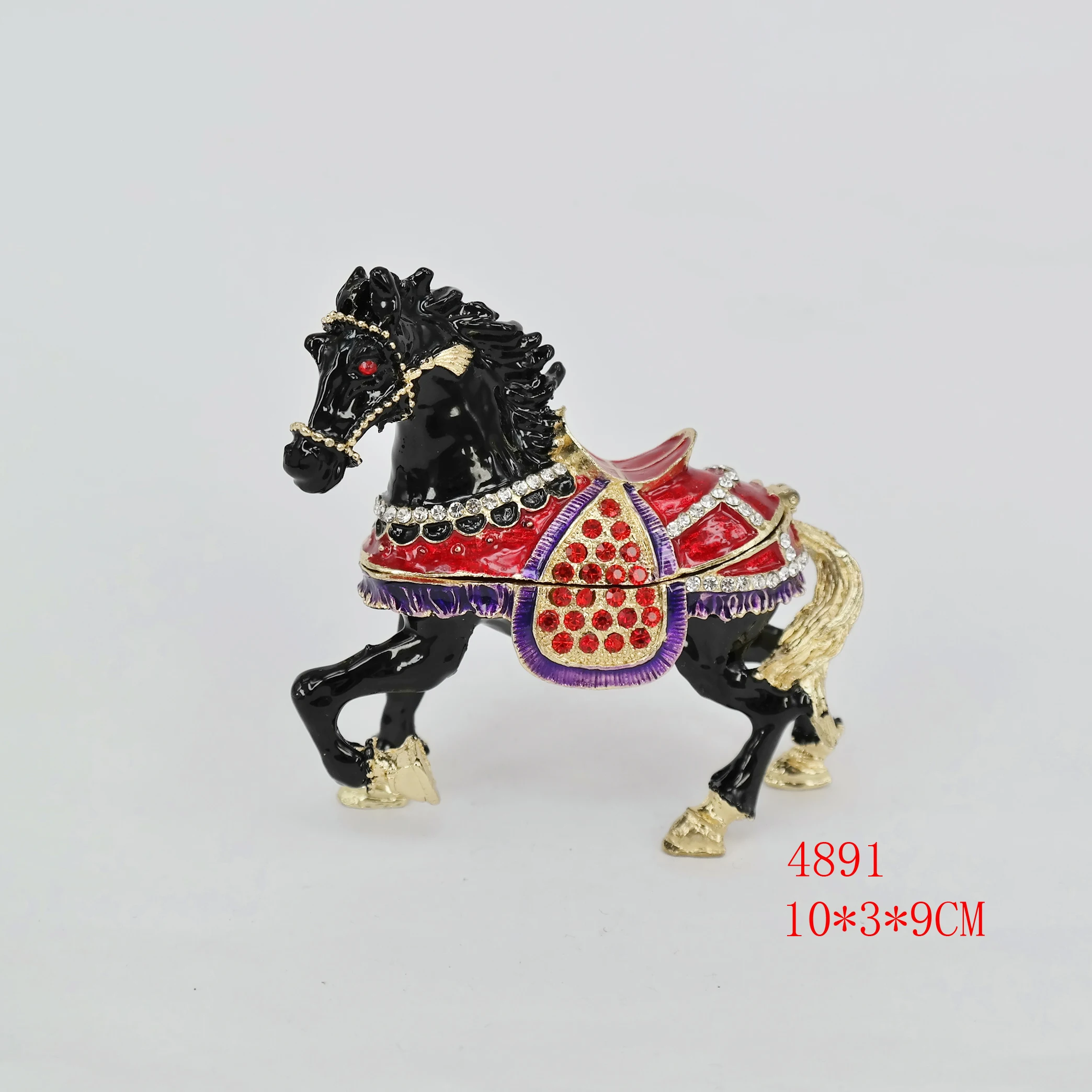 Big size metal horse figure rhinestone enamel horse gifts for new year gifts