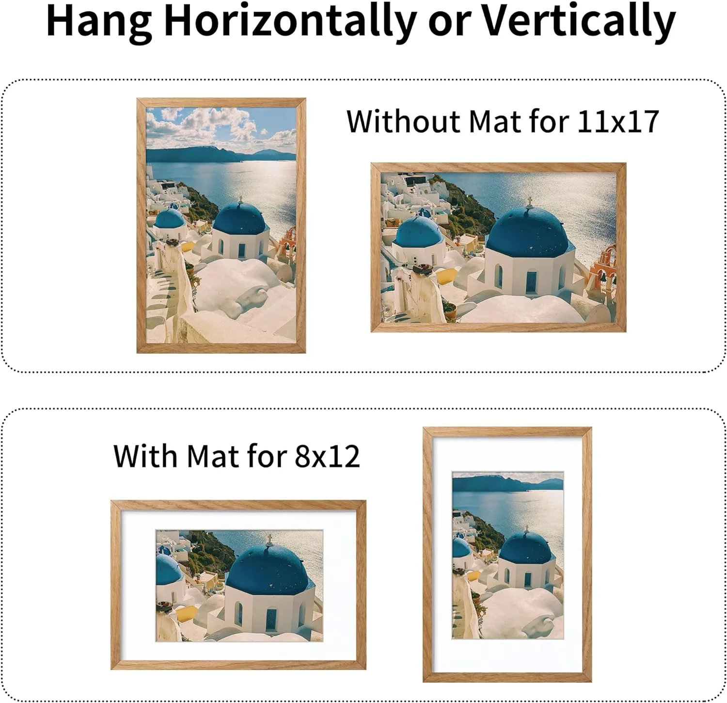 High Quality Natural Solid Black Walnut Wood Photo Frames Tabletop Picture Frame with Mat Freestanding Wooden Photo Frame