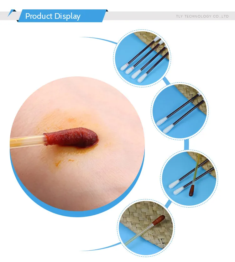 Individual Packageb Sterile Iodine Disinfectant Soaked Cotton Stick  Iodophor Liquid Filled Swab