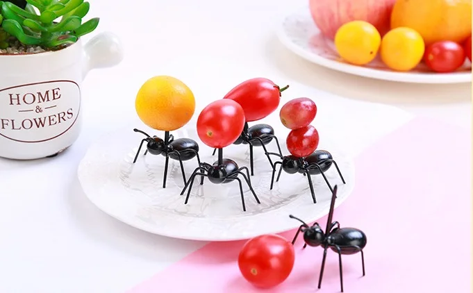 
BPA free food grade plastic party fruit ant shape food picks toothpick 