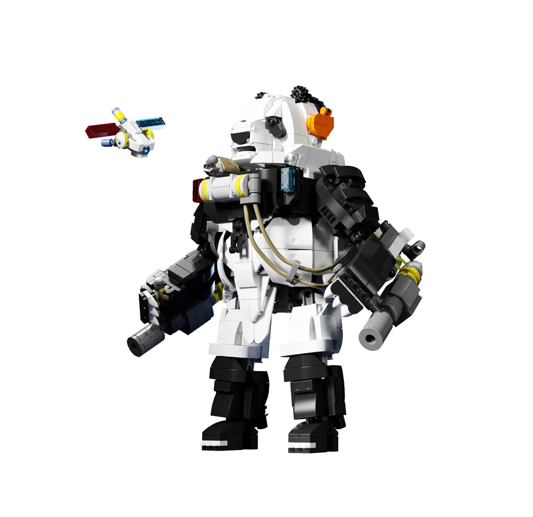 QIZHILE Robot SWAT Panda Building Blocks Animal Building Toy Bricks, 1348 Pieces police Panda Assembled Toy Animals Bricks