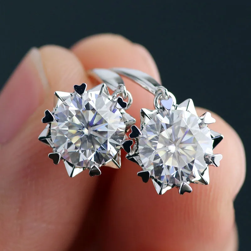 
18k Gold Moissan Beautiful Fashion Jewelry Earrings Romantic Designs For Women 