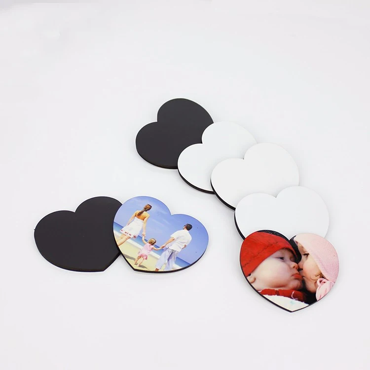 Dye Sublimation Mdf Souvenir Sublimation Wood Blank White Heart Shape Fridge Magnets