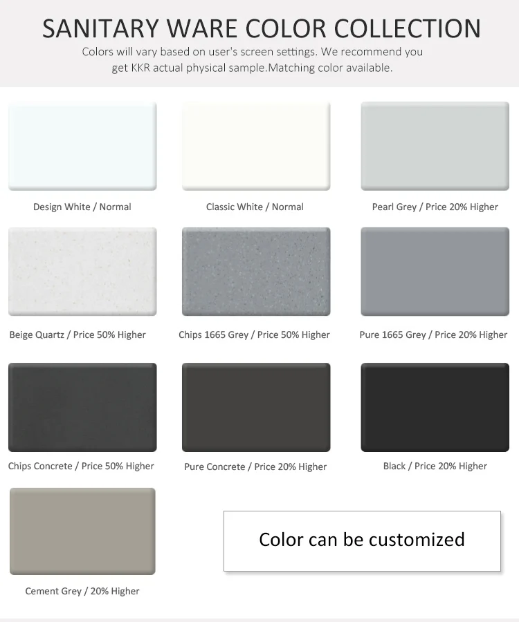 KKR Public Fancy Deep Acrylic Solid Surface Bathroom Vanity Wash Basins