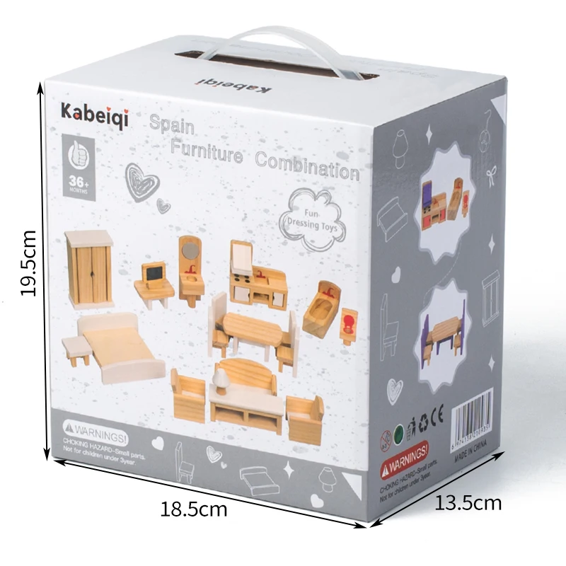 Doll House Toy Simulation Play House Game Wooden Mini Furniture Role Playing Game doll house for girls boy solid wood furniture
