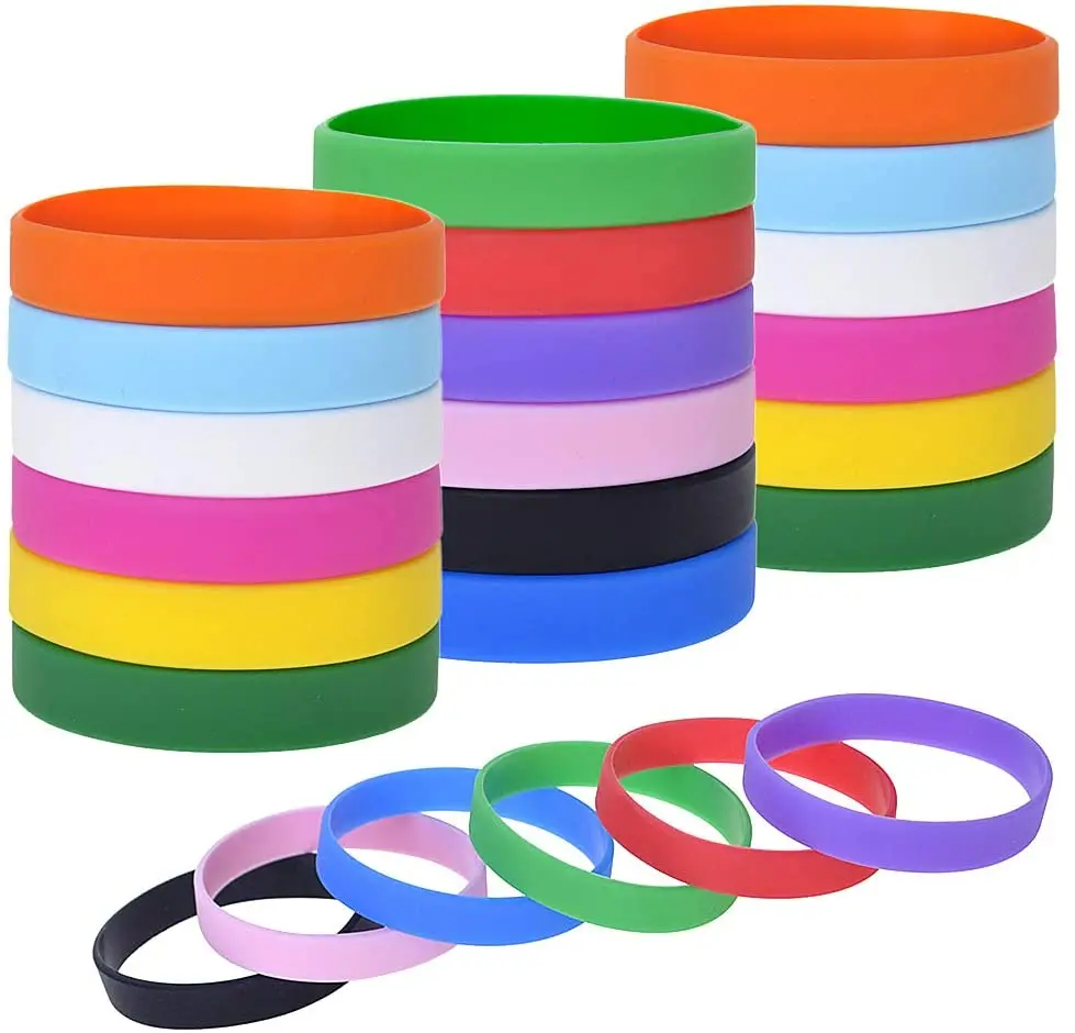 The more Cheap blank silicone wristbands with many colors in stock