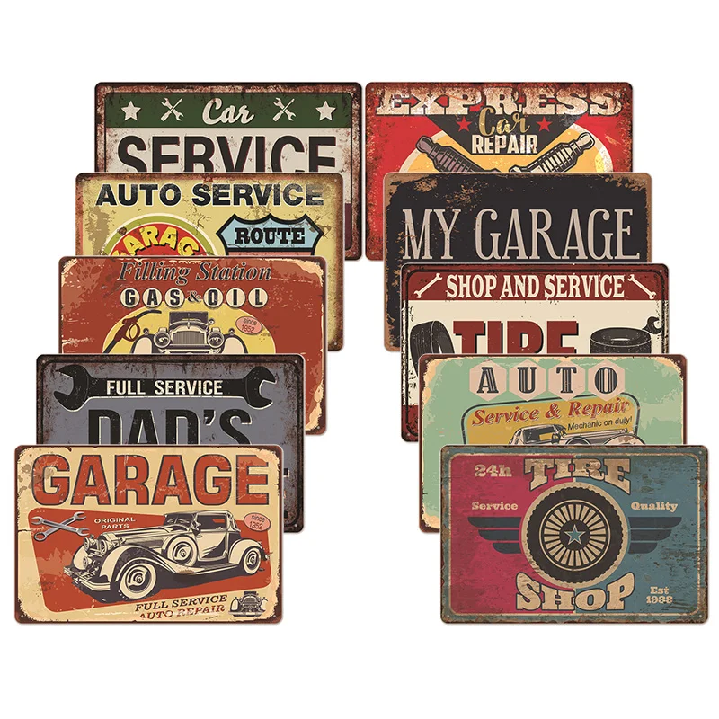 Decorative custom Car Plate for Door Club Garage Wall Decoration Decor Garage Licenses Plate Plaque Metal Tin Sign