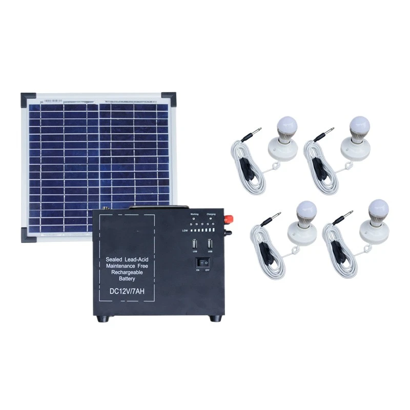 15W portable Solar Panel charger 12V 7AH Polycrystalline Silicon Battery LED Lamps solar Kit for Outdoor Application