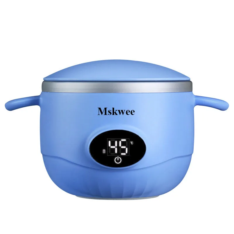 New Design Stainless Steel Child Bowl with Lid Keep Warm Baby Food Bowl Automatic Constant Temperature USB Charging Lunch Box