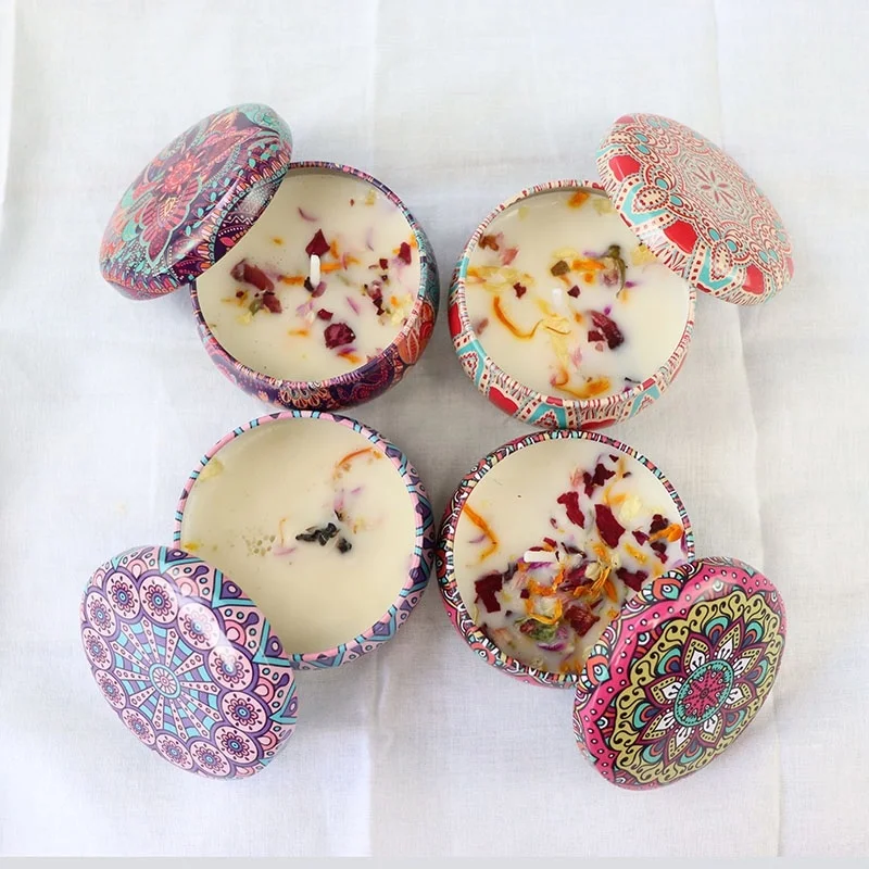 
Wholesale chinese porcelain style bug dispel citronella soy wax 4.4 oz tin set natural soy wax scented tin candle 