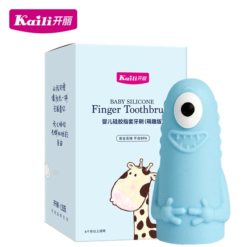 Kaili RTS ultra soft BPA Free Mini Baby Tooth Brush Silicone Finger Toothbrush For infant Baby Care Wholesale Dropshipping