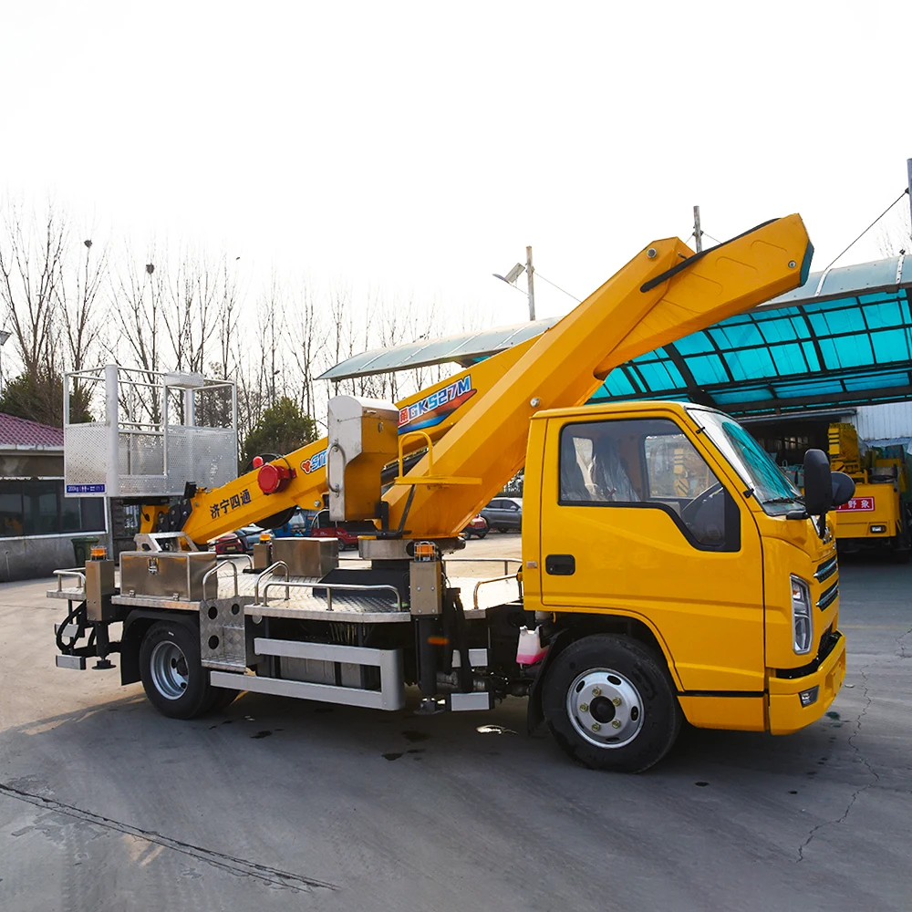 Hydraulic Man Lift Straight Arm 27m JMC Vehicle Mounted Aerial Work Platform Lift Capacity
