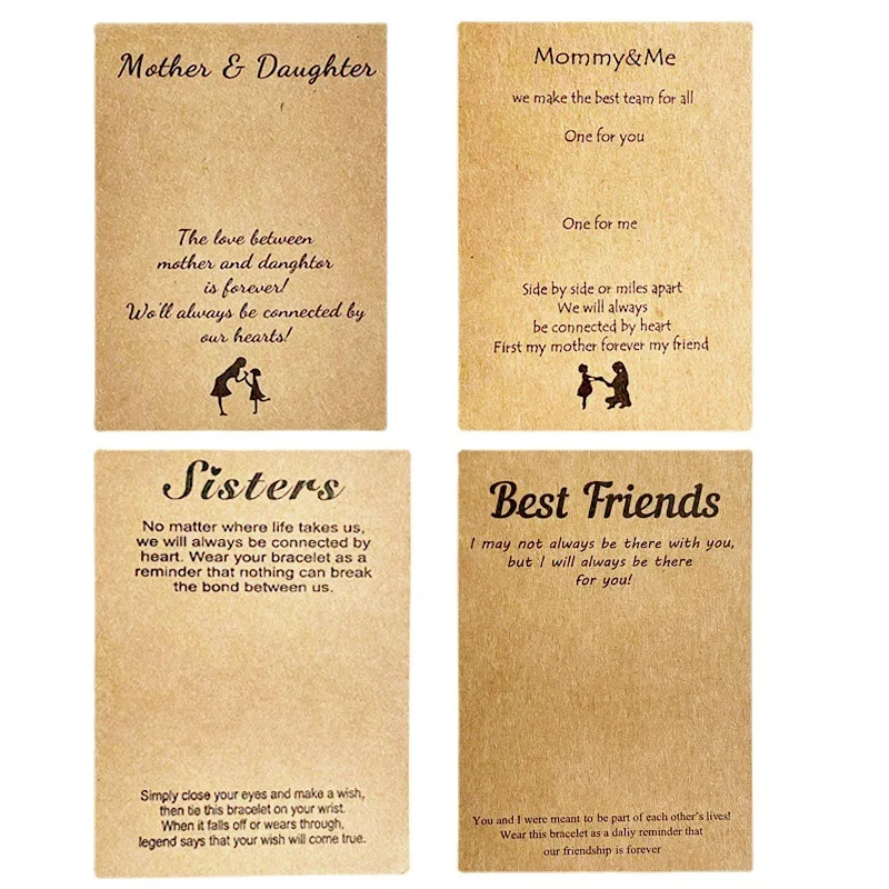  Custom Natural Color Kraft Cards Best Friends Sister Mommy Jewelry Cards Brown Paper Cards Gift Packing Accessories.jpg