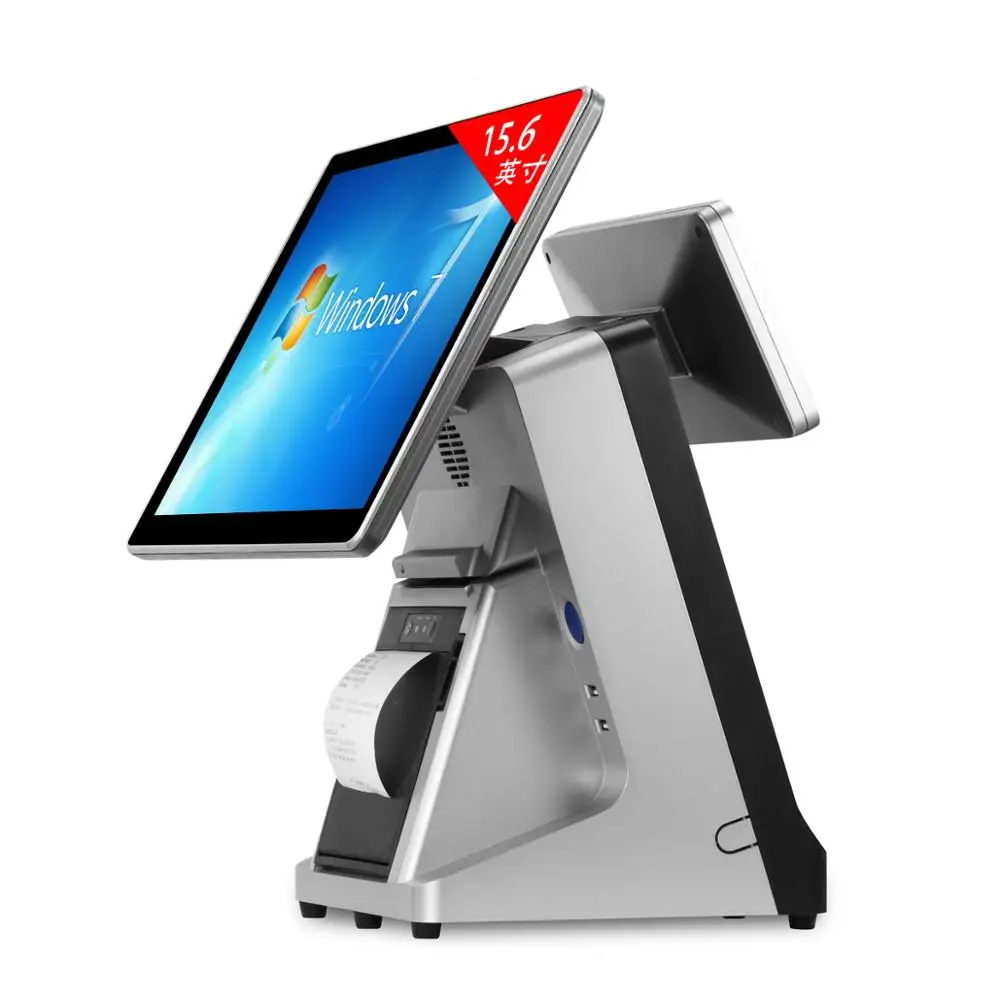 15 дюймов двойной экран POS кассовый аппарат windows Ресторан биллинг машина сенсорный точек продаж