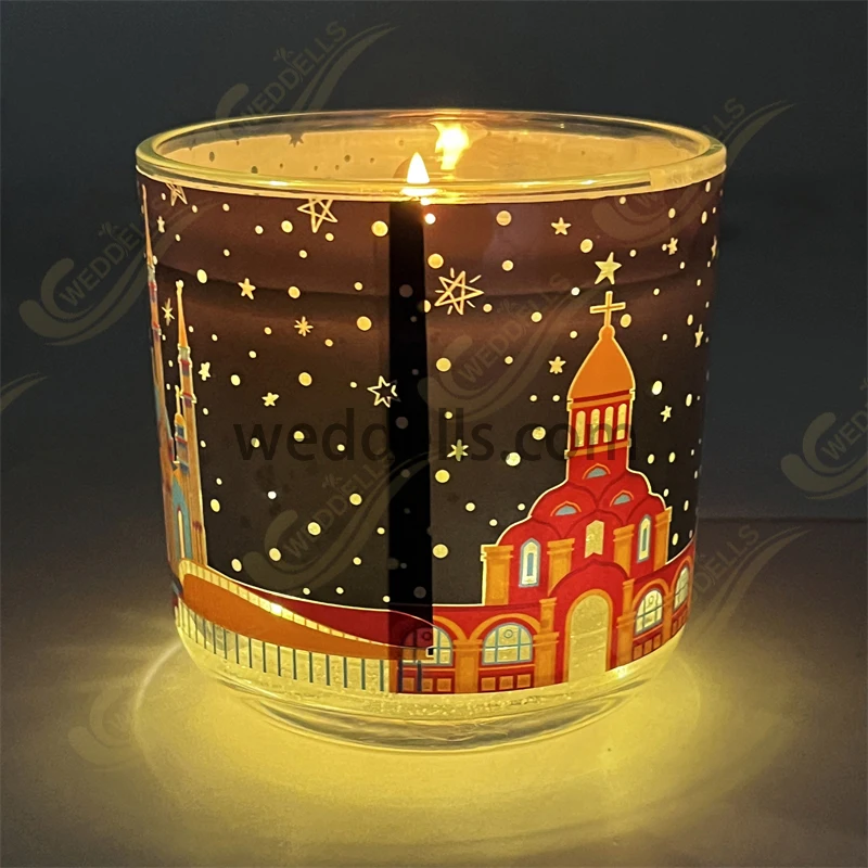 Weddells OEM20 Private label glass jar Scented candle soy with lid for yoga home fragrance 3.5oz oud fragrance healing candles