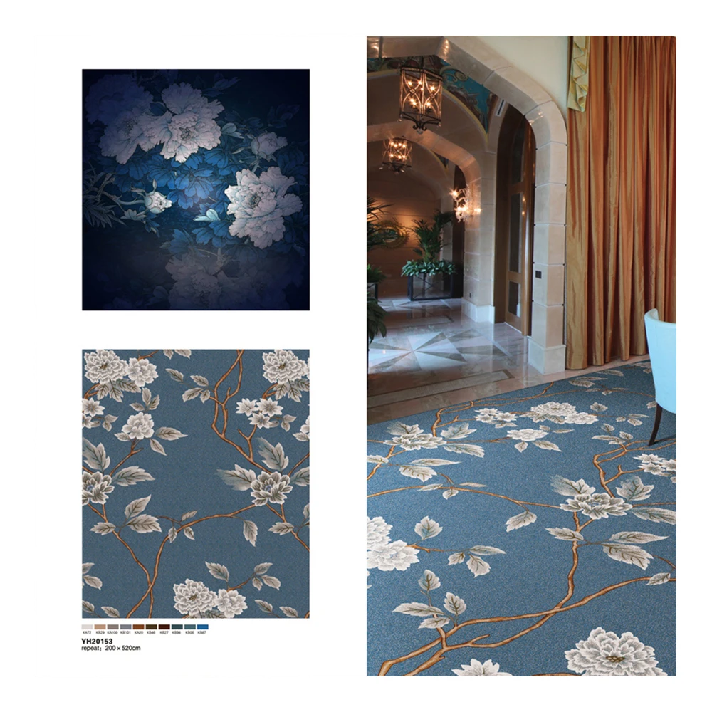 High-end wall to wall carpet with delicate patterns