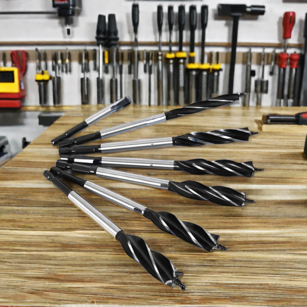 High Quality Hex Shank Four-Slot Wood Auger Drill Bits Combination of Spade Center Drill Bit for Woodworking Direct from Factory