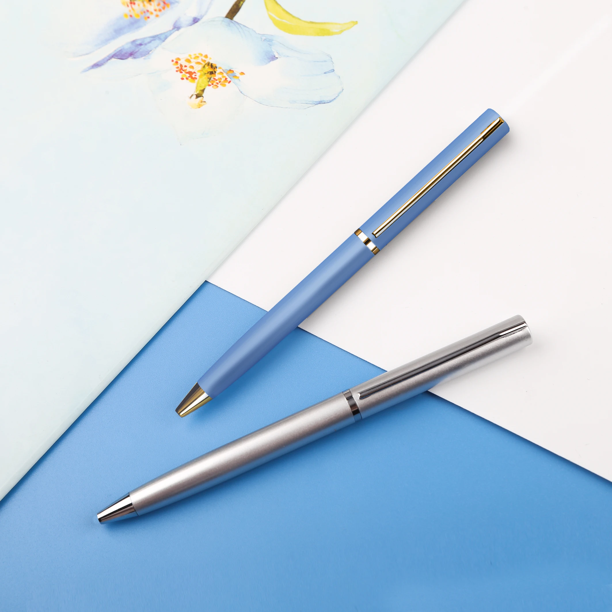 TTX Wholesale White Metal Sublimation Printing Ballpoint Pens Blank Press Office School Pen