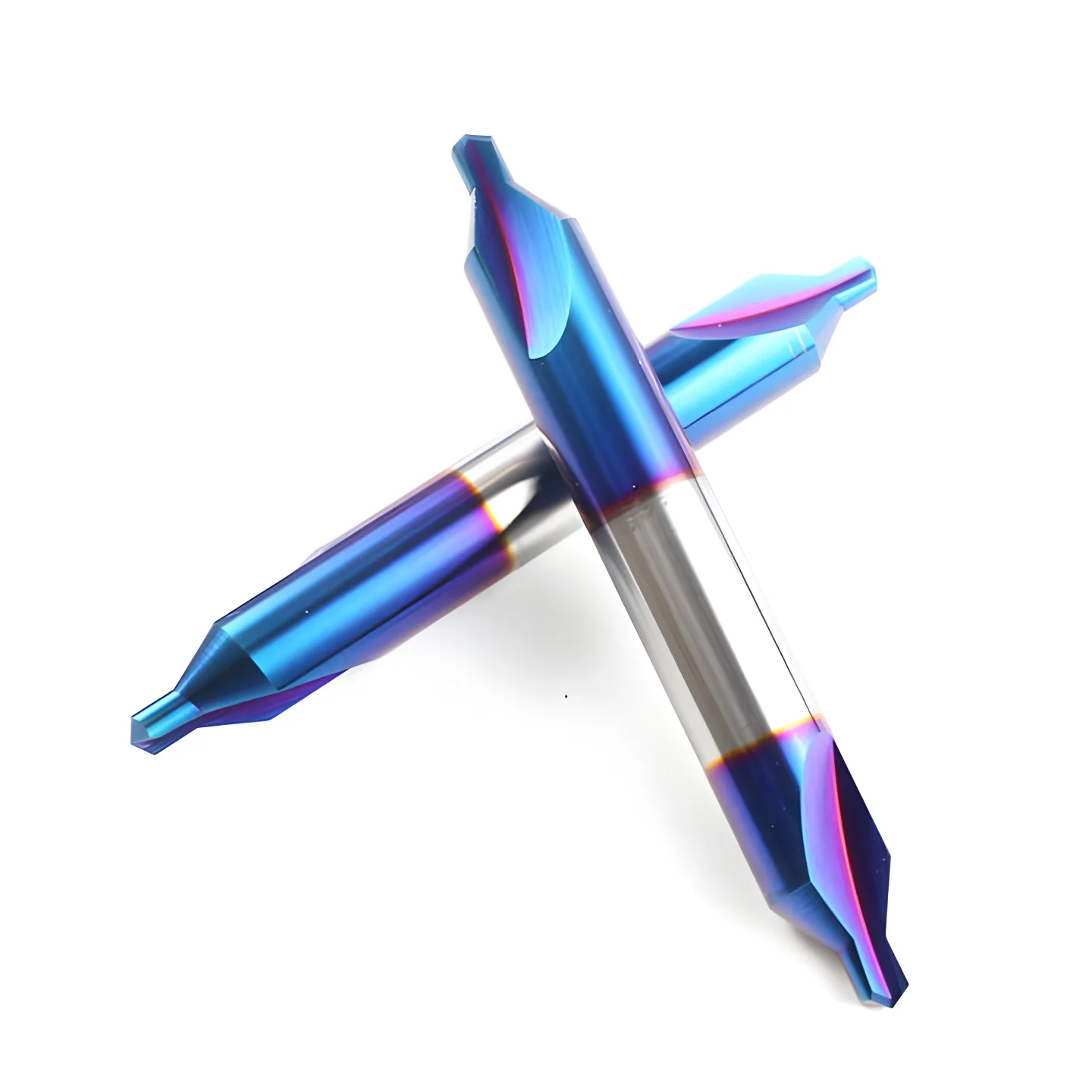 High-Precision Solid Carbide 60 Degree Center Drill Bits - 2 Flute CNC Cutting Tools for Metal Machining