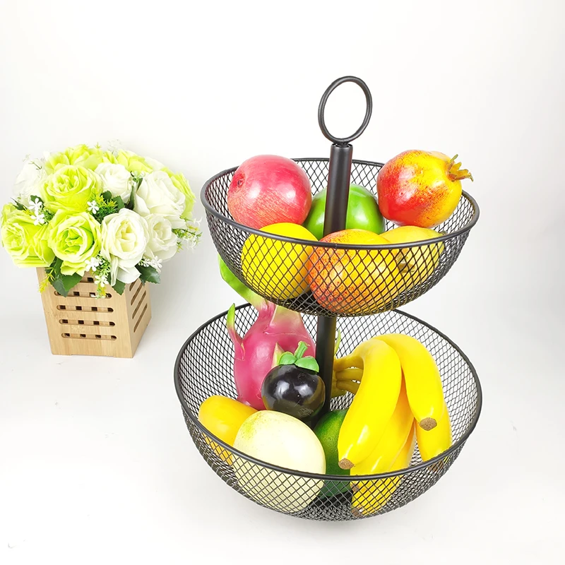 GOURMAID 2 tier mesh Fruit Basket  fruit bowl bread vegetable hoder knock down fruit basket