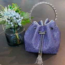 Женский кошелек с блестящими стразами, модный роскошный вечерний кошелек-ведро разных цветов, 2022