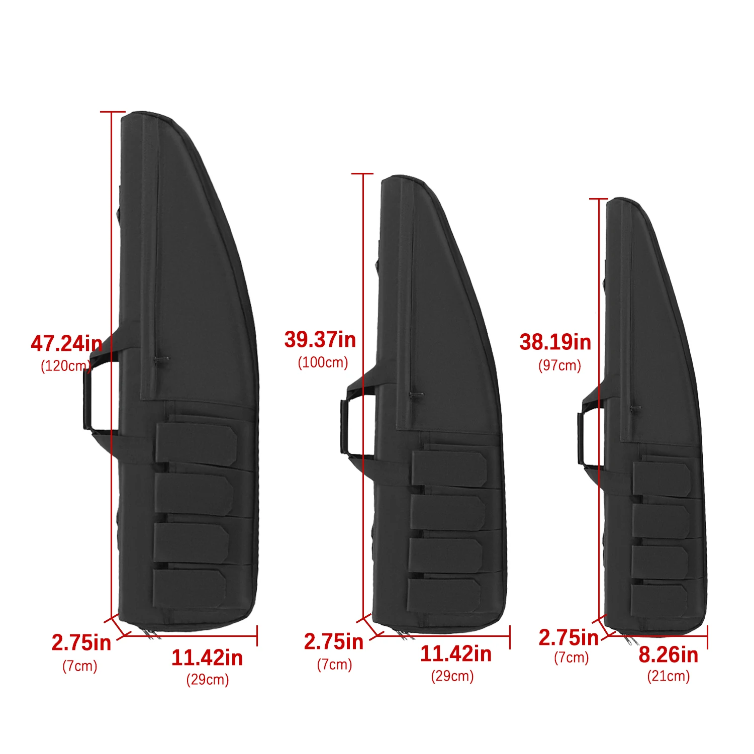 38/39/46 Inch Padded Soft Gun Case Storage Scoped with Magazine Holder Pouches Tactical Gun Carry Protection Bag