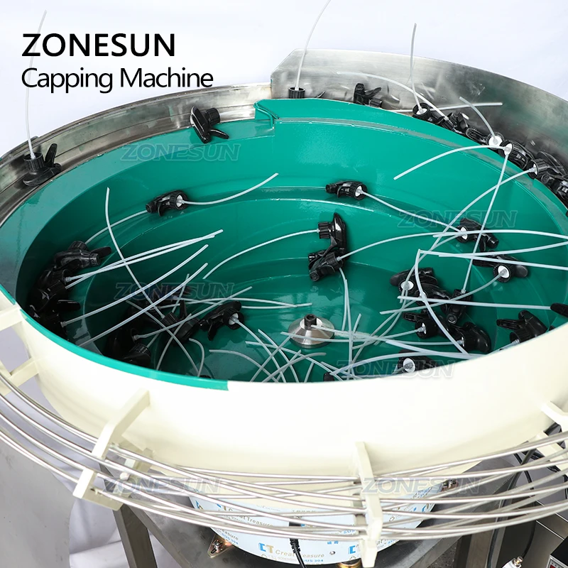 ZONESUN ZS-XG445 Automatic Screw Servo Trigger Spray Bottle Capping Machines With Cap Vibratory Feeder