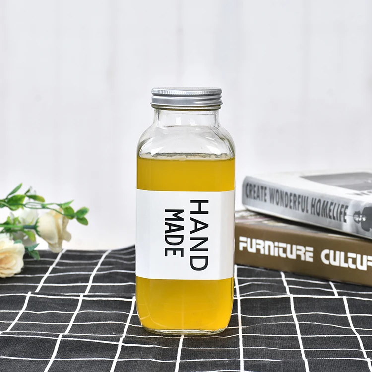 french square glass bottles wholesale for juice