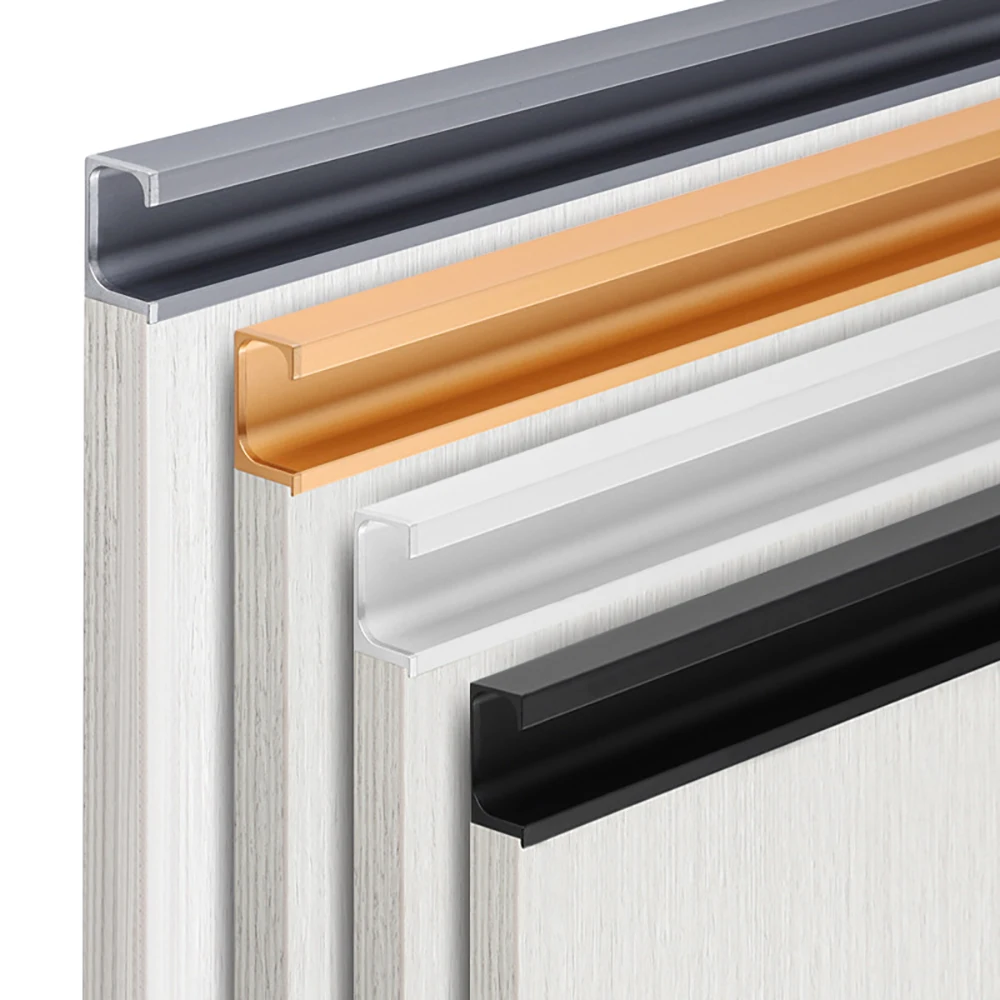 Furniture Aluminium Kitchen Cabinet Aluminum Extruded Continous Handle Profile G handle Profile