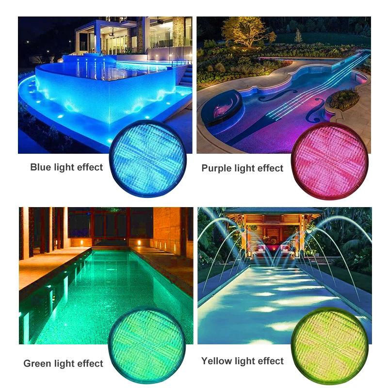 New 304 Stainless Steel 18W 24W Waterproof IP68 Led Underwater Par 56 Rgb Smart Underwater Lighting Swimming Pool Light
