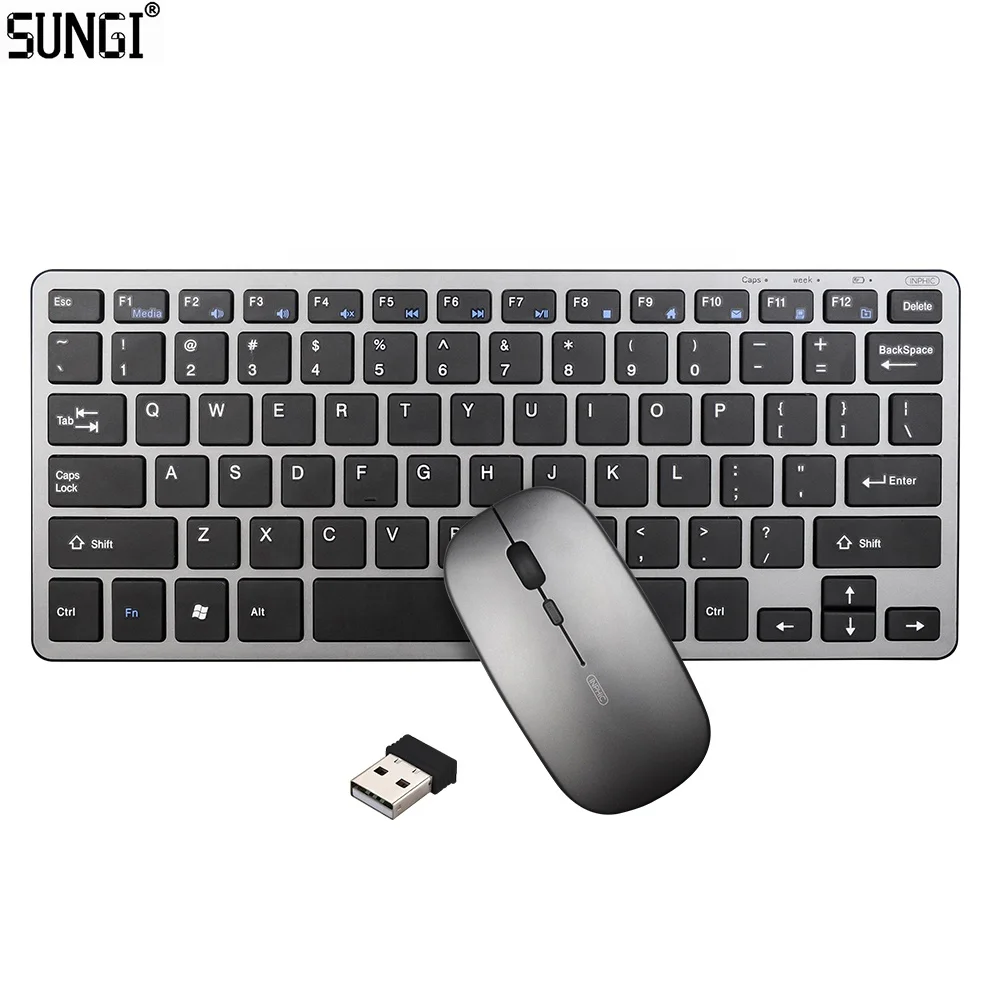 Ultra Thin Bluetooths Keyboard and Mouse Combos Fashion Multimedia BT 3.0 +BT 5.0+2.4G Wireless 3 Mode Keyboard for IPad iPhone