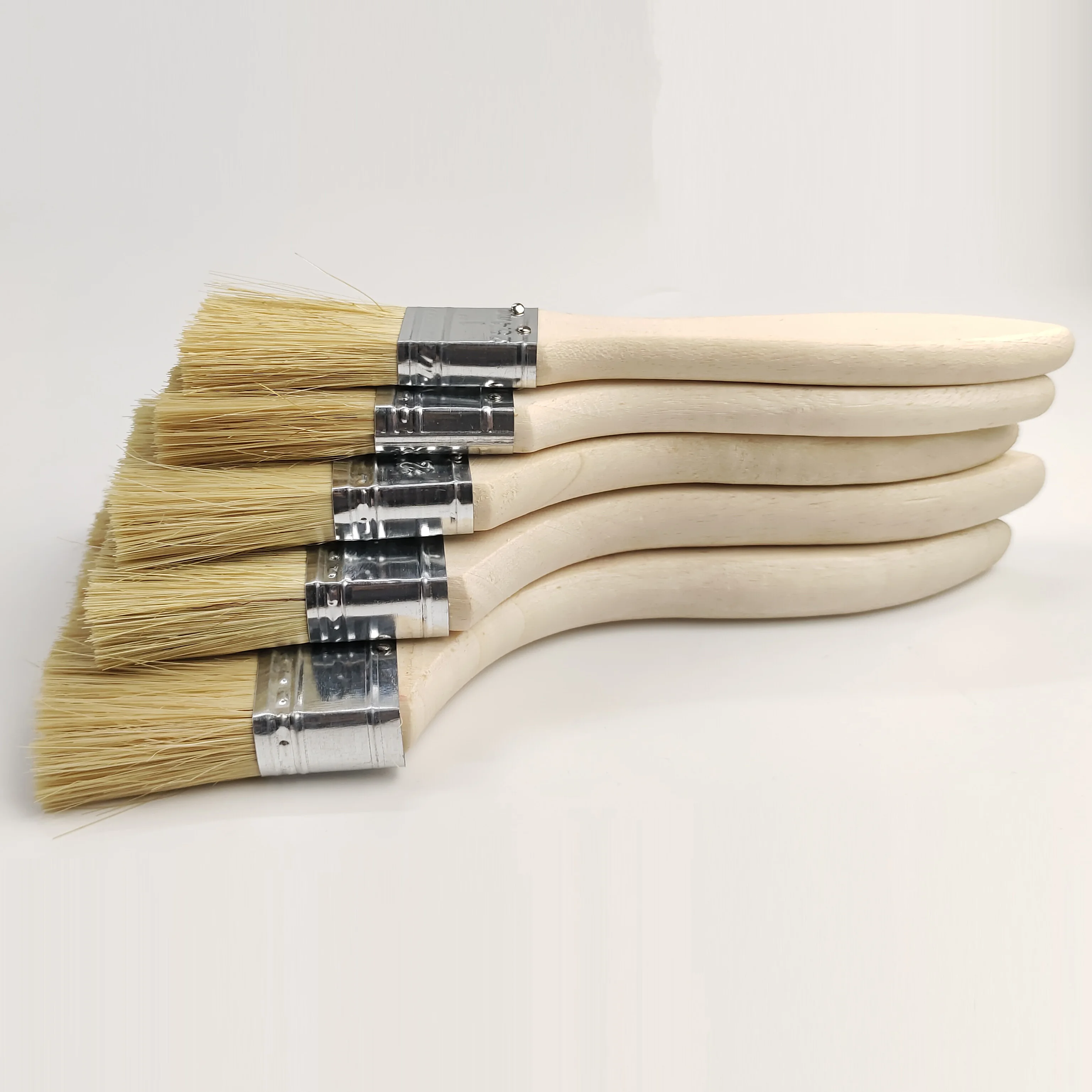 Wood Handle Flat Bristle Paint Brush Wall Painting Brush for Wall Cabinets House Touch-ups Dust Cleaning Industrial