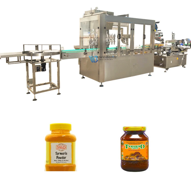Automatic Glass Jar  Filling Machine 180ml 280ml Consistency of Creamed Honey  chocolate spread filling and capping machine