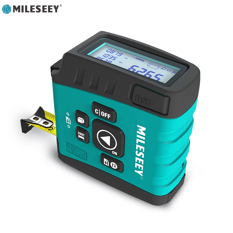 Mileseey Китай пользовательский Высокоточный умный мини 3 в 1 60 м цифровой диаметр измеритель расстояния прибор лазерная