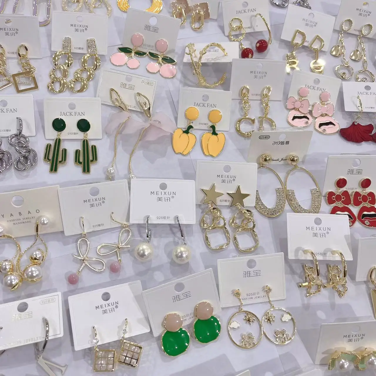 PUSHI sale wholesale fashion earrings korean accesorios for ladies geometric jewelry aretes mix earring lot bulk